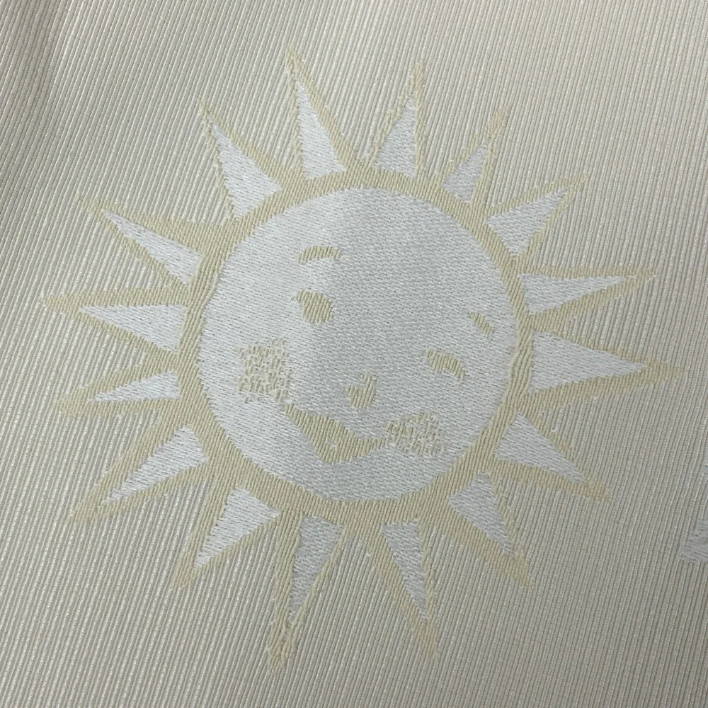 Vintage Kids Line Celestial Sun Moon Window Valance‎ Curtain Yellow Jacquard